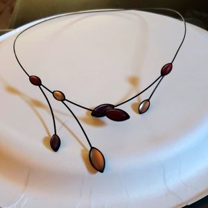 No clasp open front bead necklace